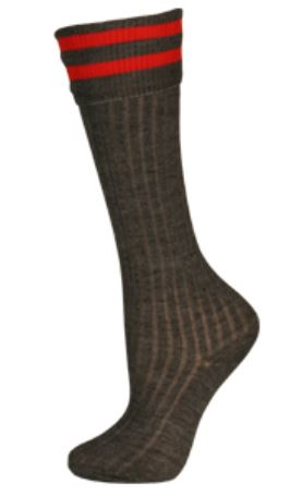 Mid Grey Socks with Red Band