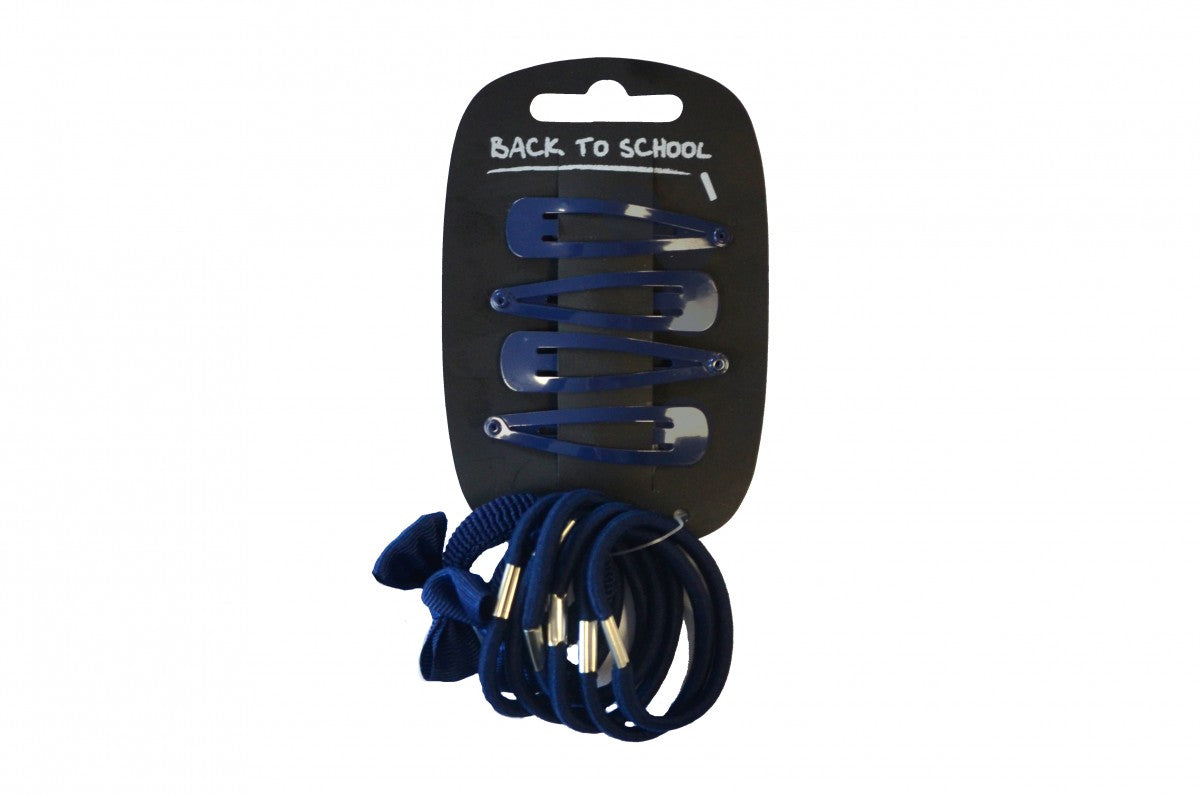 Navy Blue Bows, Clips and Bobbles Set